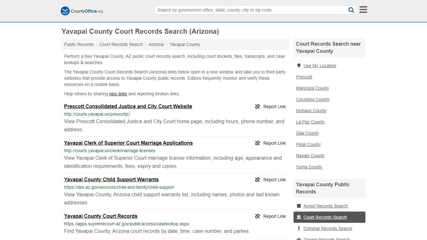 Yavapai County Court Records Search (Arizona) - County Office