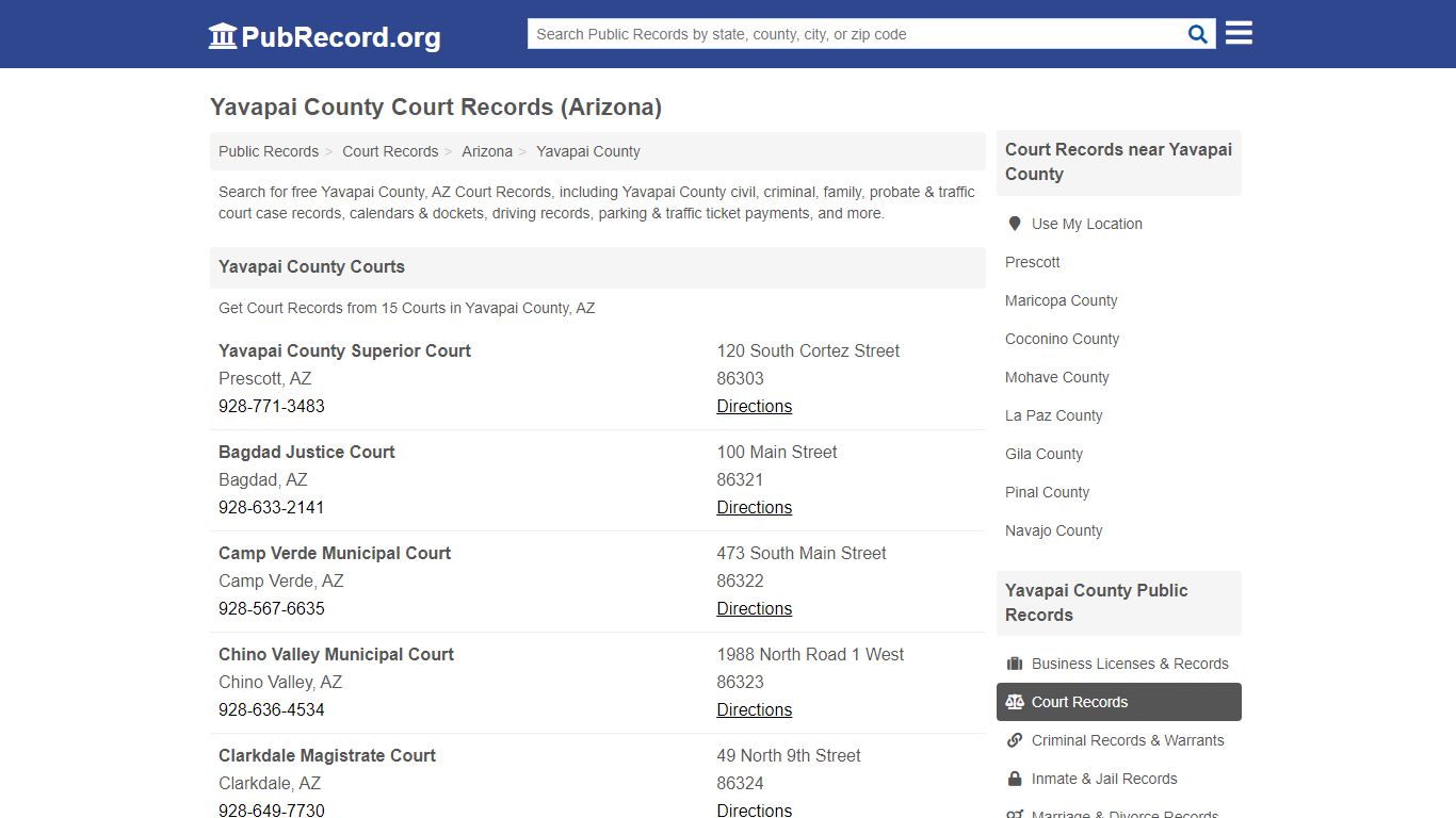Free Yavapai County Court Records (Arizona Court Records) - PubRecord.org
